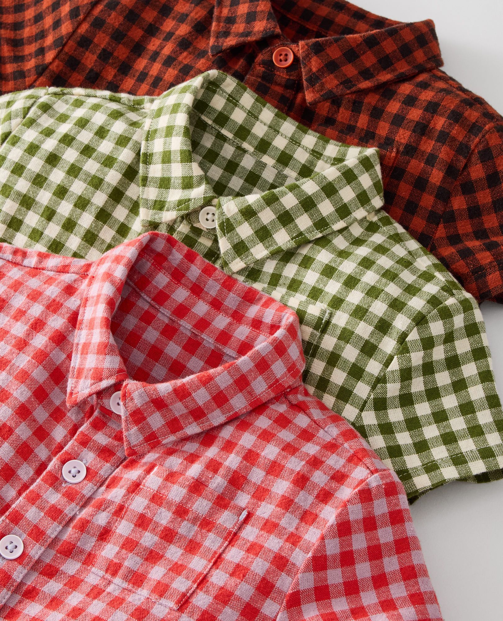 Baby Linen Coveralls in Amber Wood Gingham - main