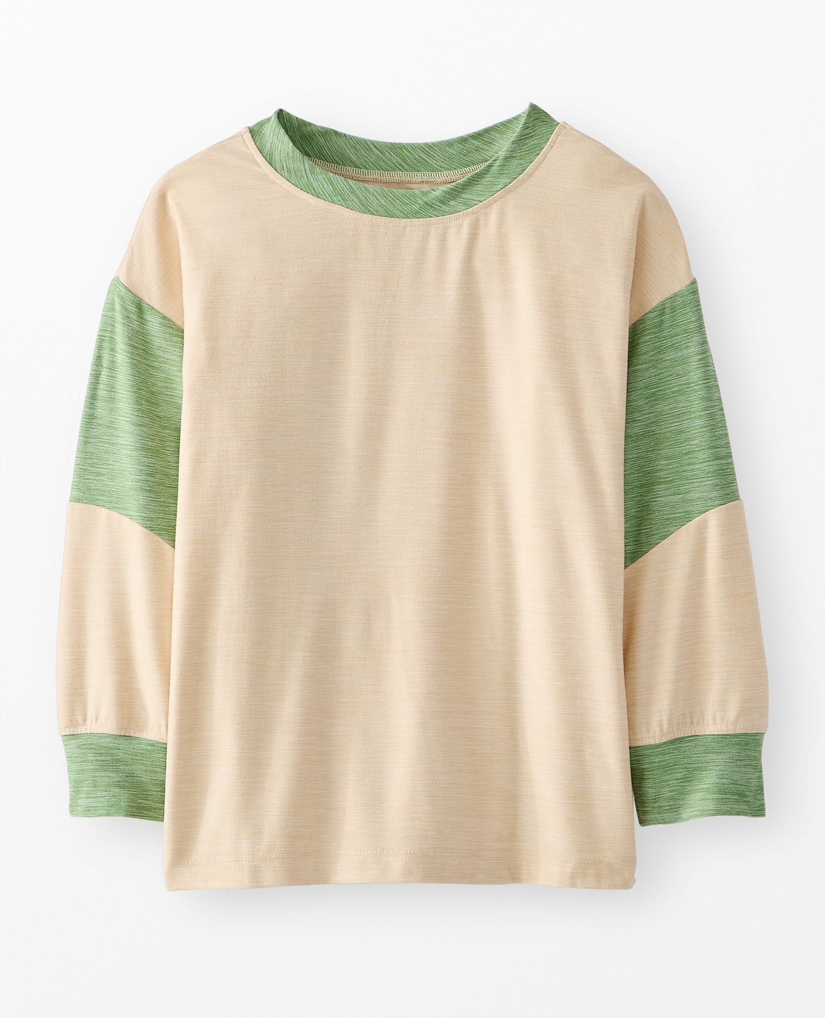 Long Sleeve Oversized Active UV T-Shirt in Khaki Rope/StoneGreen - main