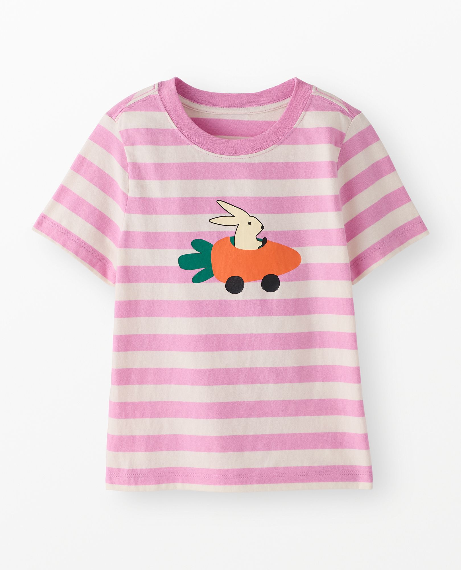 Classic Fit Graphic T-Shirt in Carrot Cars on Pink - main