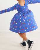 Valentines Super Soft Skater Dress in Mini Hearts on Blue - main