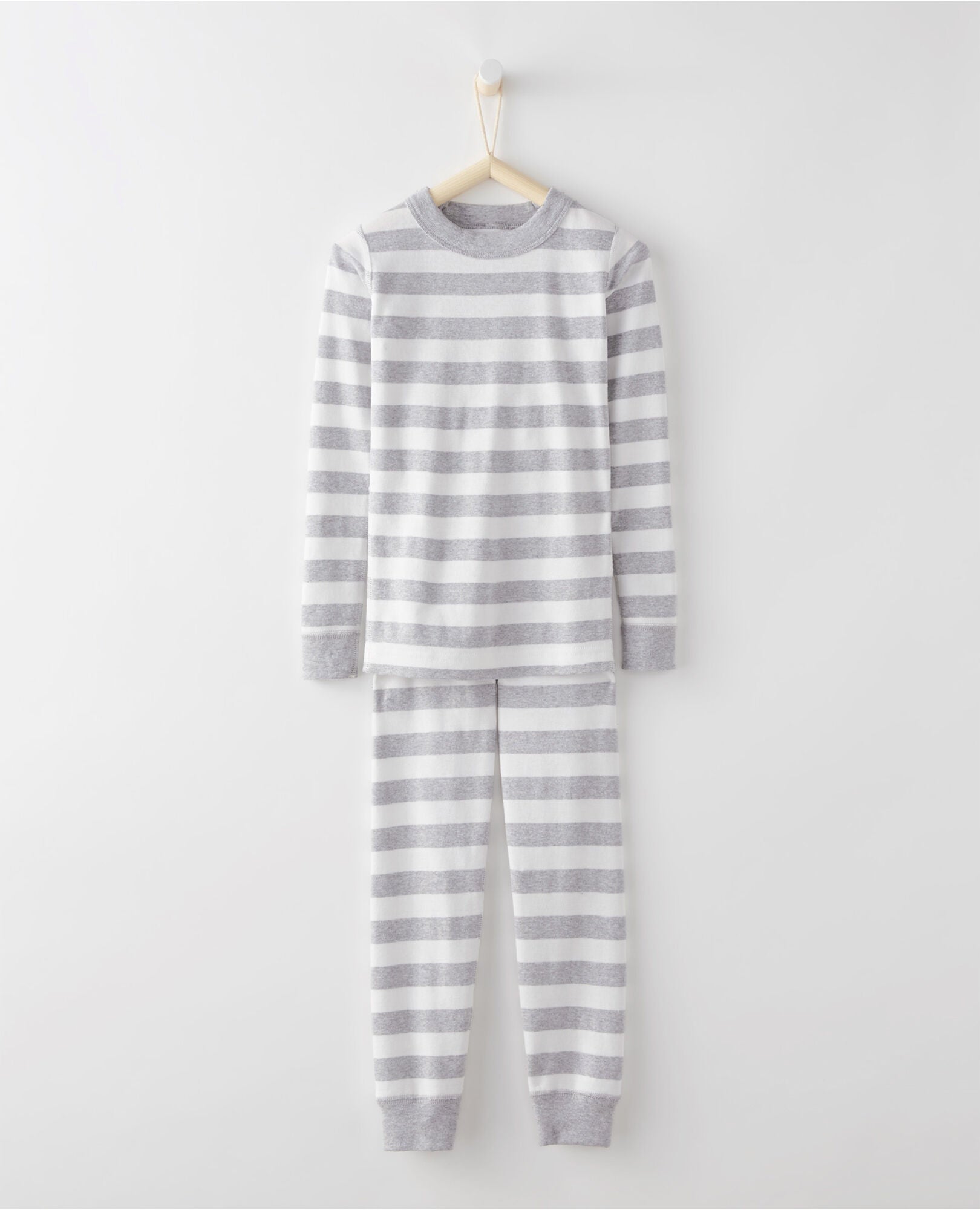 Grey and 2025 white striped pajamas