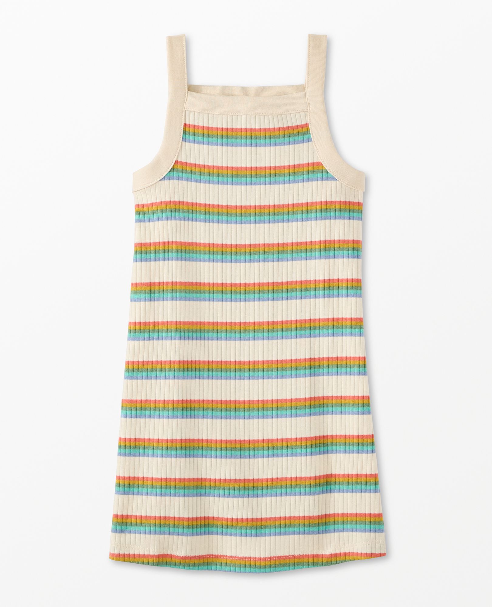 Sleeveless Ribbed Dress in Ecru - main