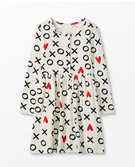 Valentines Print Button Down Dress in Hugs and Hearts - main