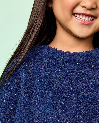 Marshmallow Fleece Sparkle Sweater & Pants Set in Navy Blue - main