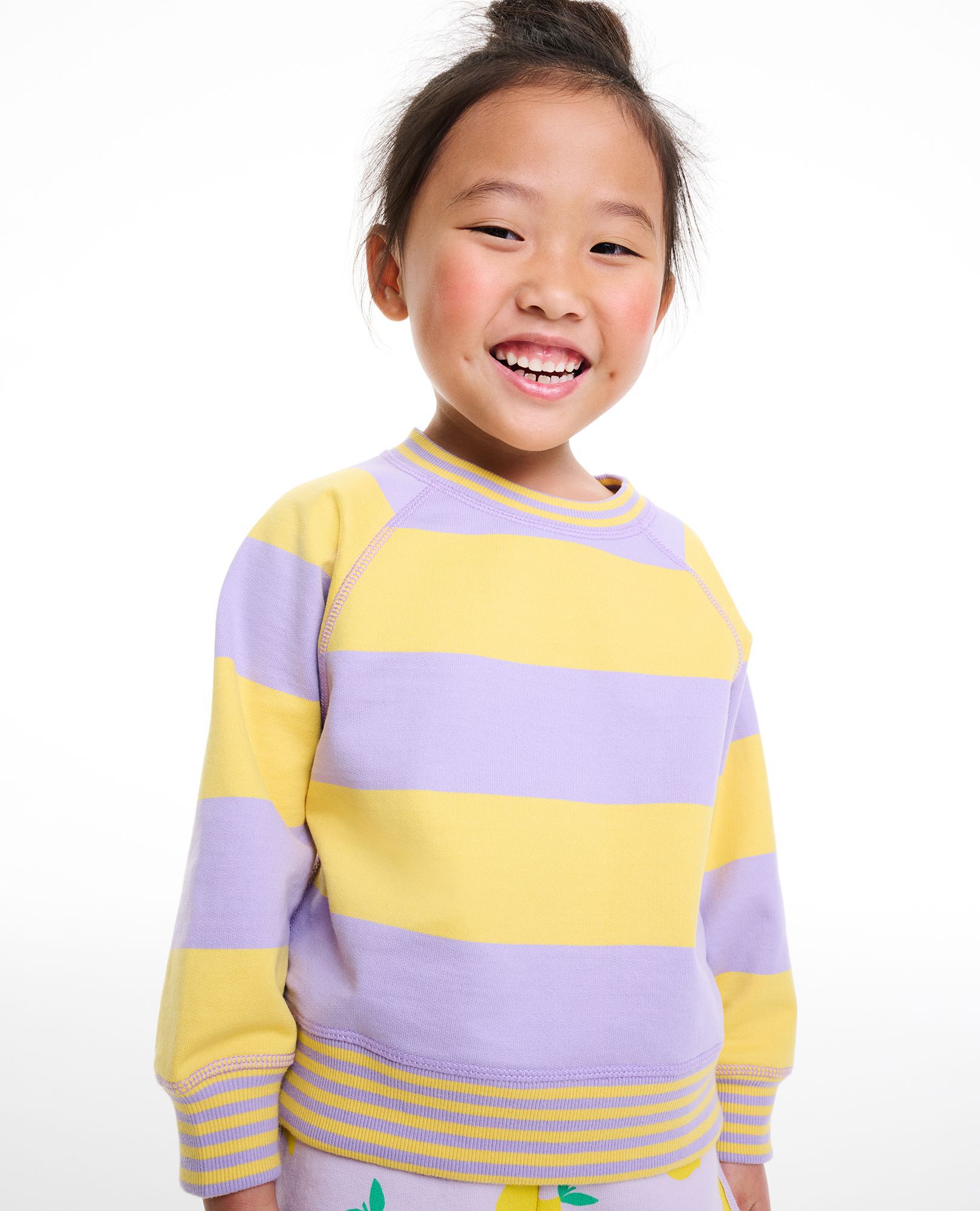 Yellow striped sweatshirt discount