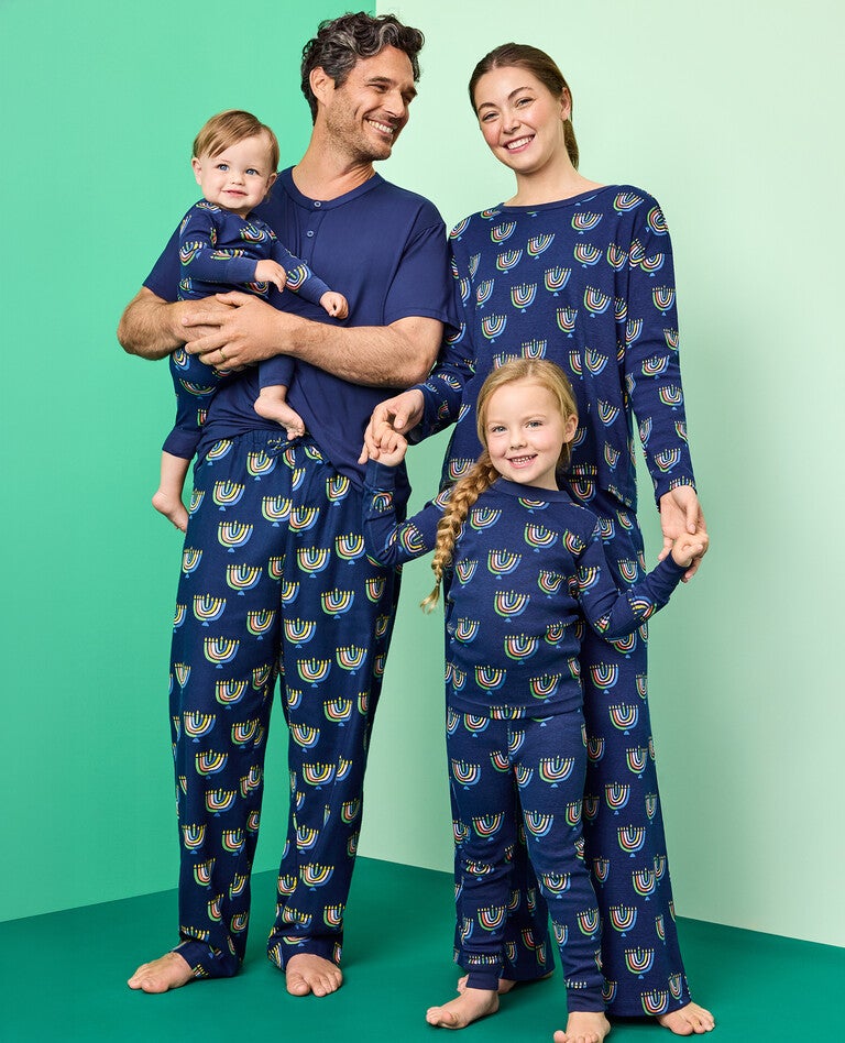 Holiday Rainbow Menorahs Matching Family Pajamas in  - main