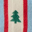 Holiday Flannel Dog Bandana in Tree Ribbons on Blue - swatch
