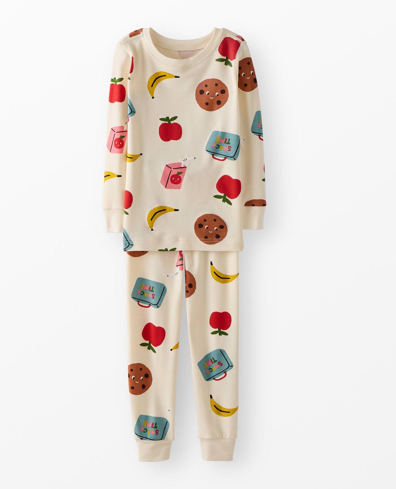 HannaSoft™ Stretch Pajama Set in Snack Time on Ecru - main