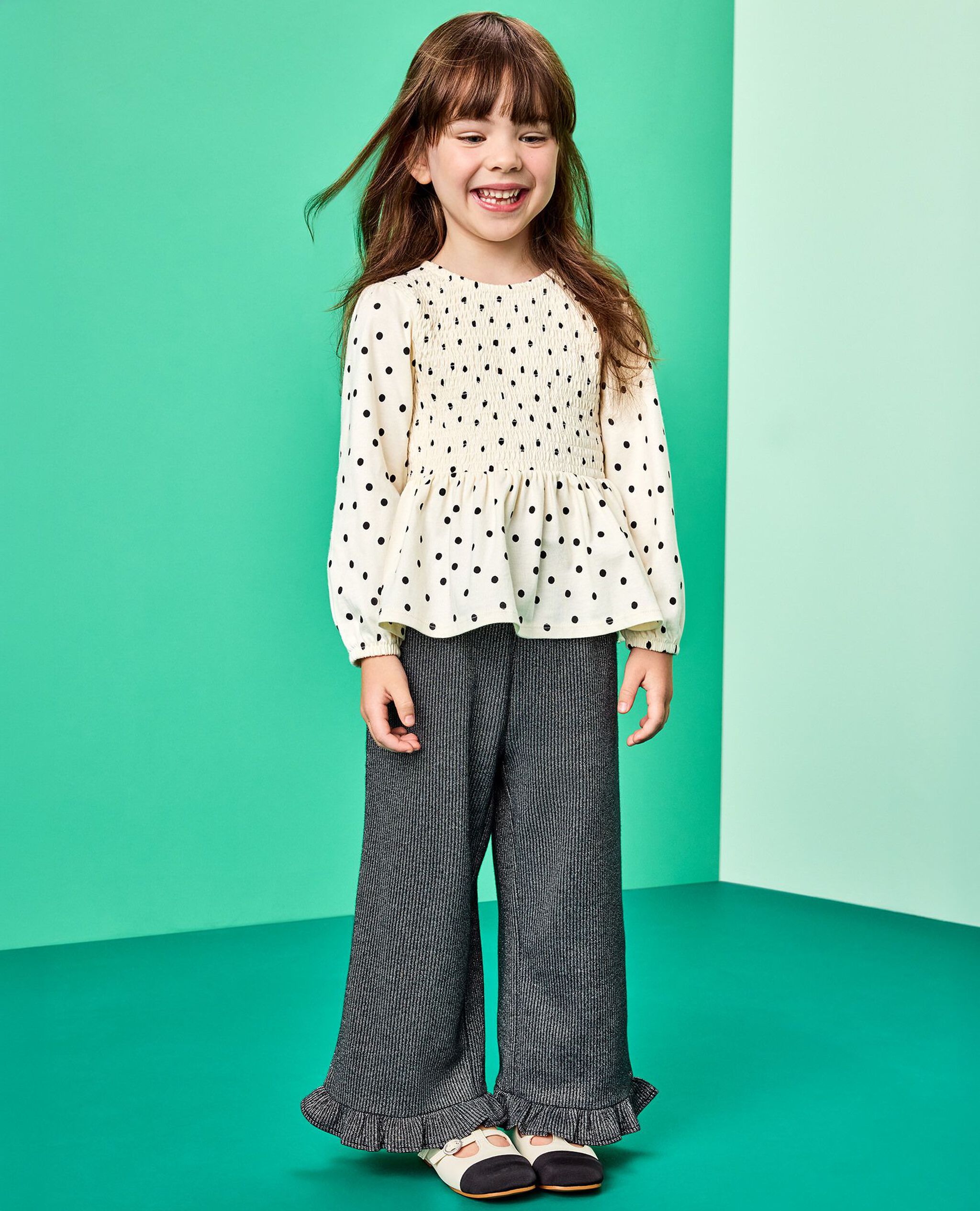 Sparkle Wide Leg Pants in Black - main