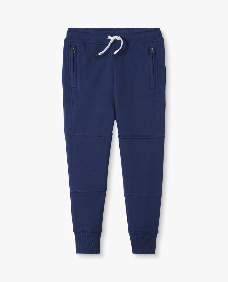 Double Knee Slim Sweatpants In French Terry in Navy Blue - main
