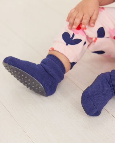 Baby Swedish Grip Sock Slipper in Navy Blue - main
