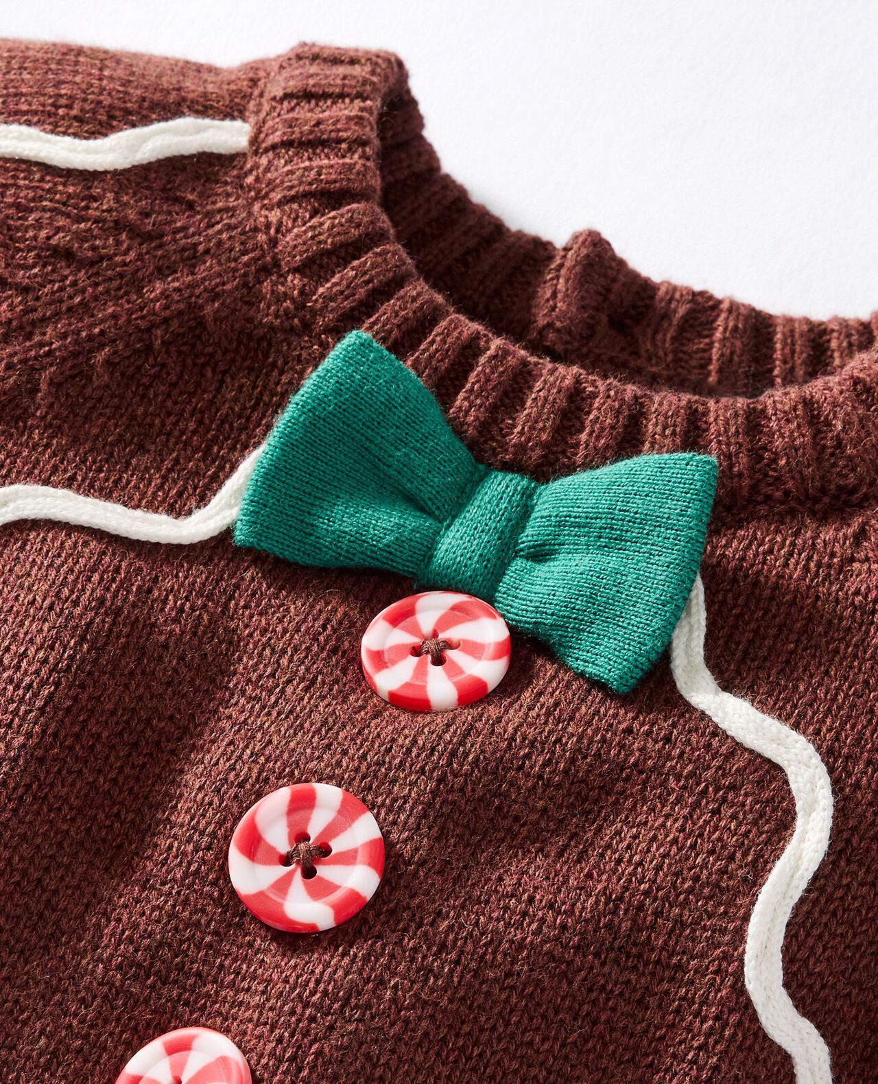 Baby Gingerbread Sweater Romper & Hat Set in Gingerbread - main