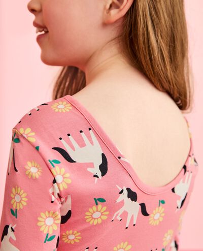 Long Sleeve Skater Dress with Pockets in Unicorns - main