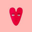 Adult Oeuf Long Sleeve Poplin Pajama Set in Hearts on Stripes - swatch