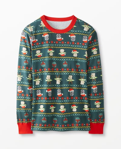 STAR WARS™: The Mandalorian Adult Unisex Long John Pajama Top in Star Wars Bounty-Ful - main