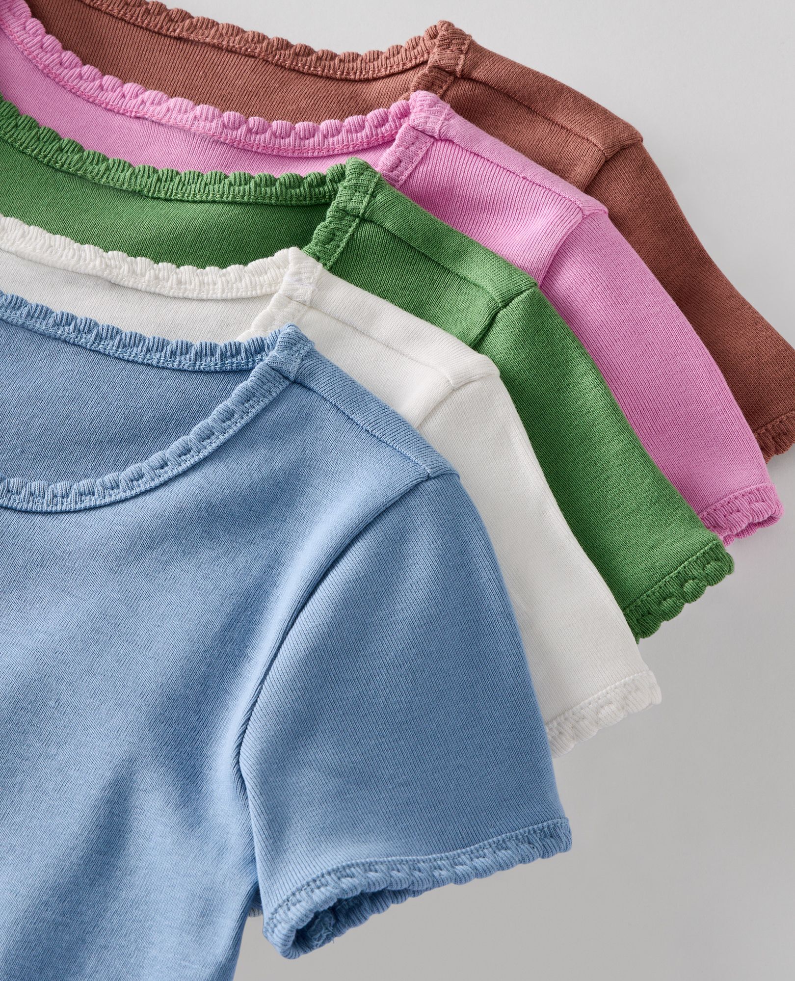 Slim Fit Ribbed T-Shirt in Stone Green - main