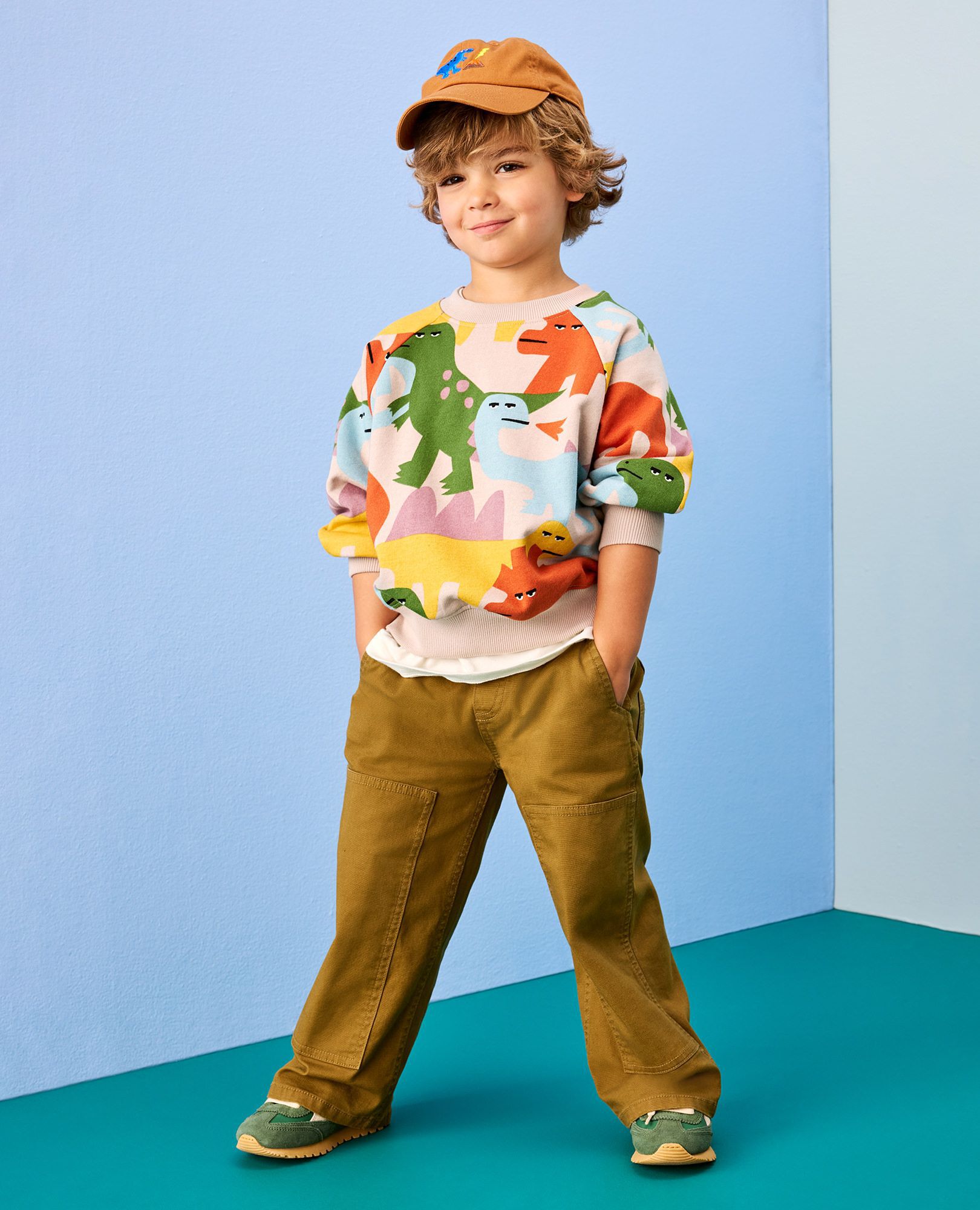 Loose Fit Canvas Carpenter Pants in Canteen - main