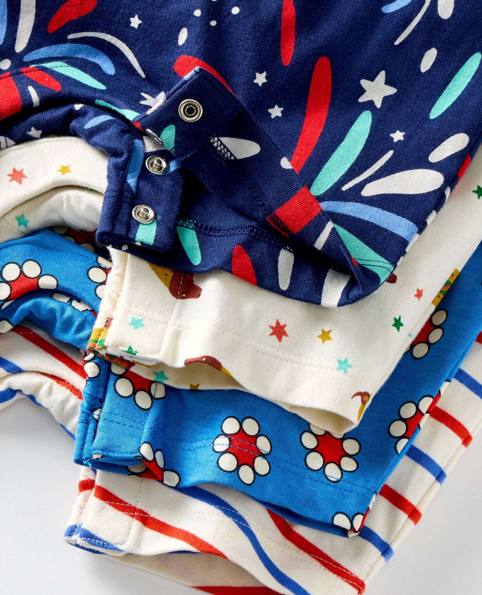 Baby Sleeveless Shortie Romper in RWB Stripe - main