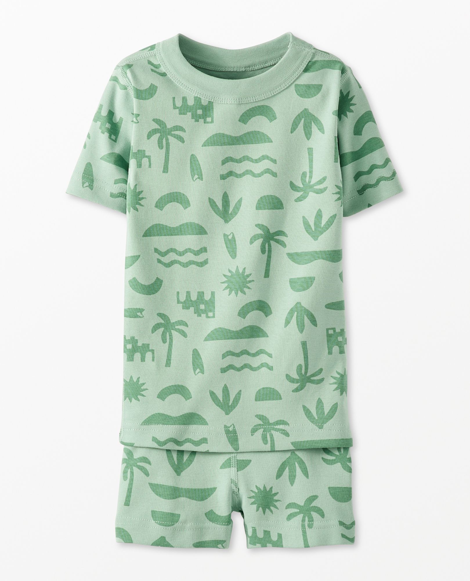 HannaJams™ Pajama Set in Beach Days on Seafoam Green - main