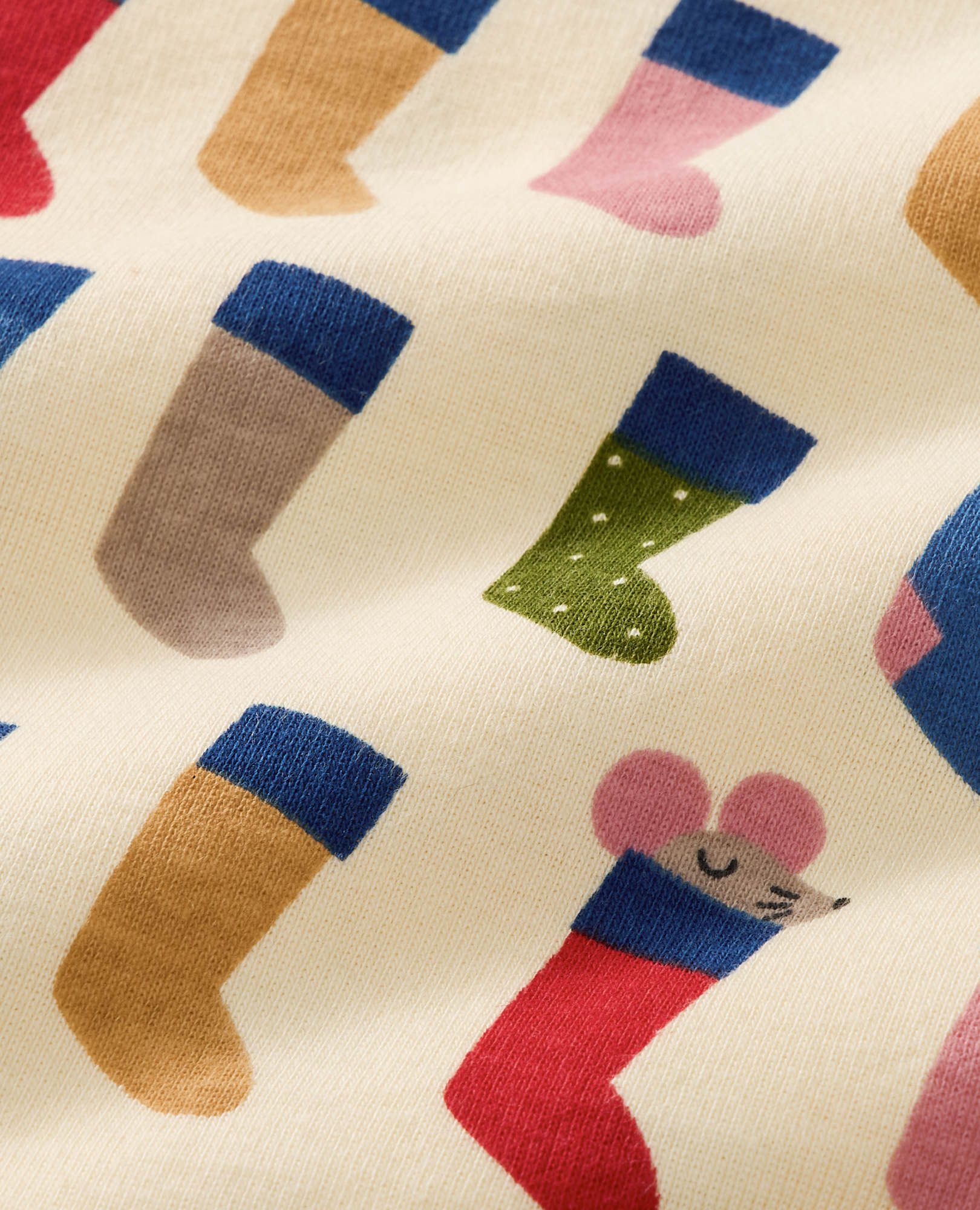 Holiday HannaJams™ Sleeper in Stockings on Almond Oil - main