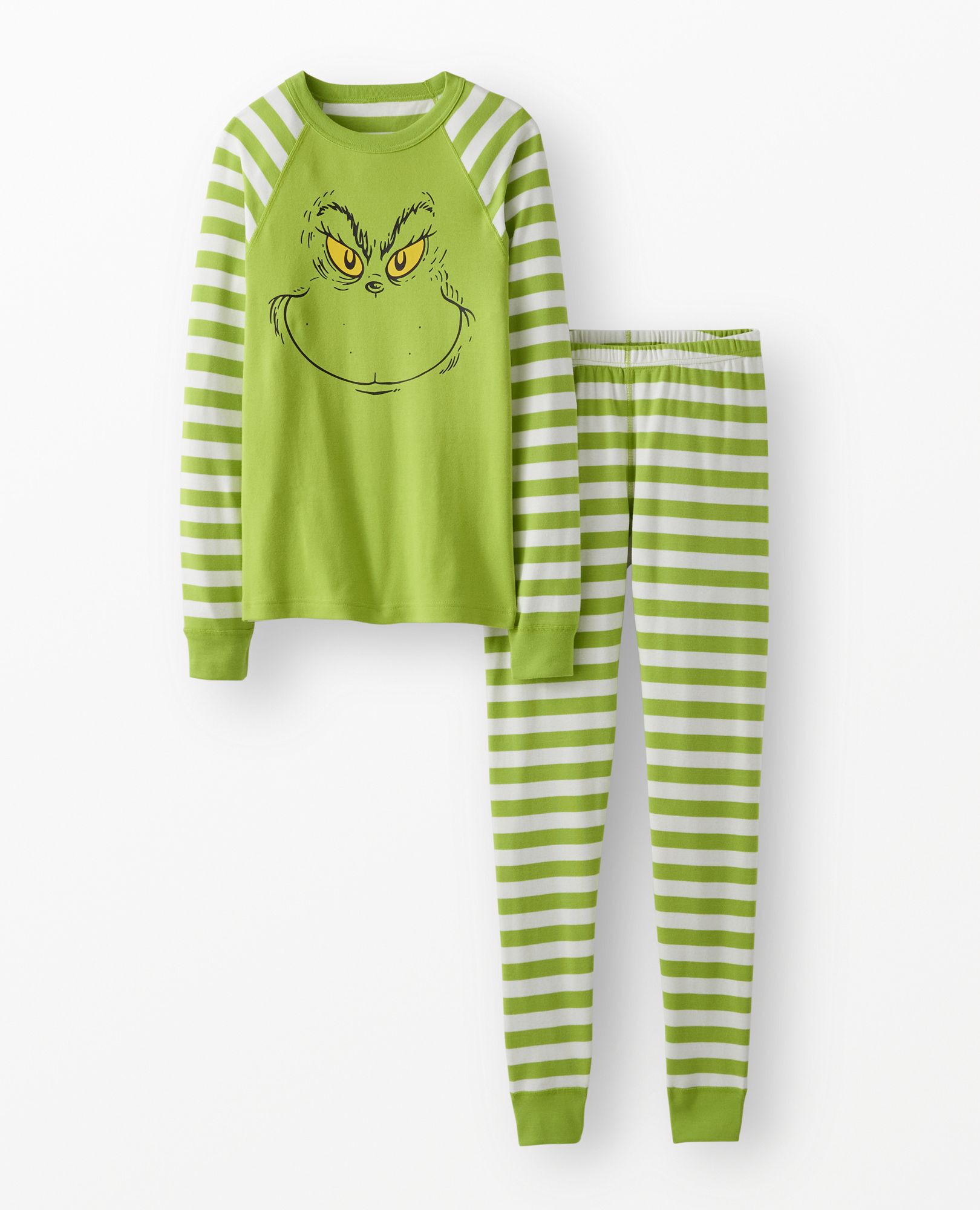 Adult Dr. Seuss Grinch Long John Pajama Set in Grinch - main