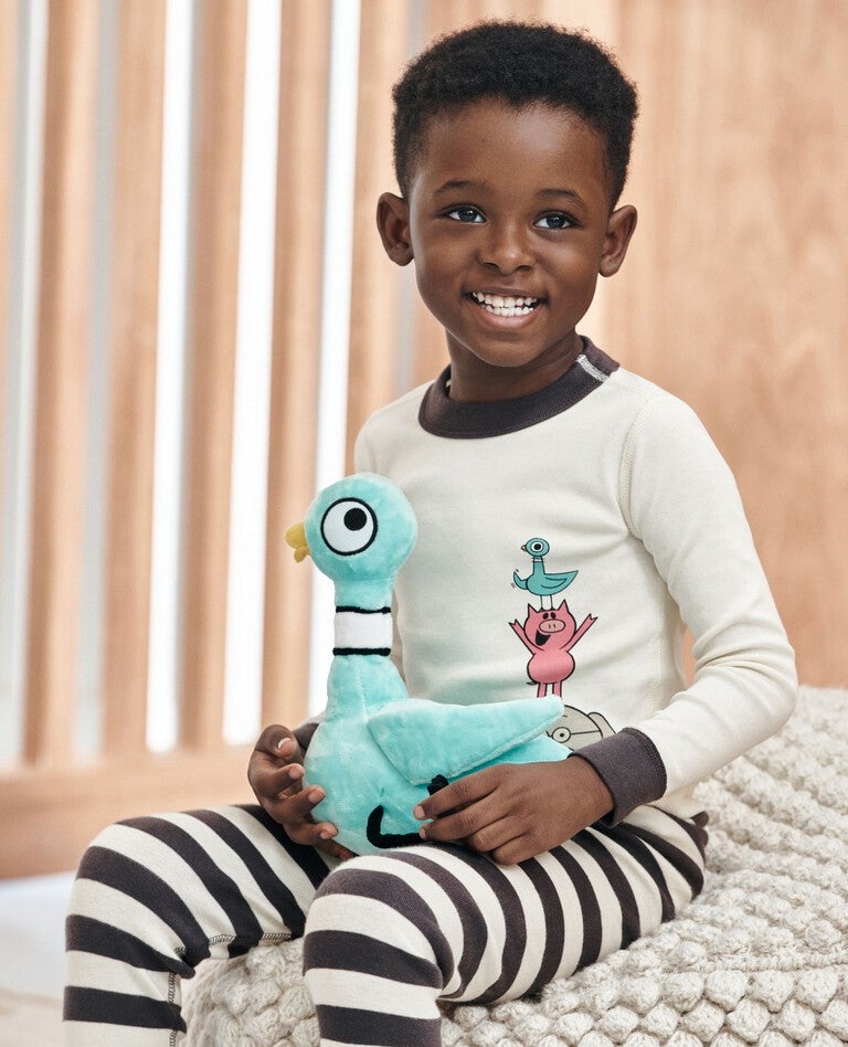 Kids Elephant & Piggie Long John Pajama Set in Hidden Pigeon - Multi-Character - main