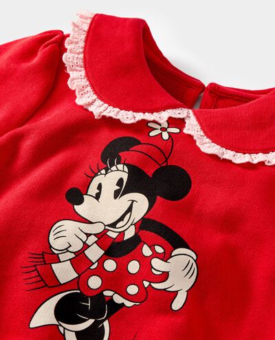 Disney Minnie Mouse Holiday French Terry Sweatshirt in Minnie on Red - main