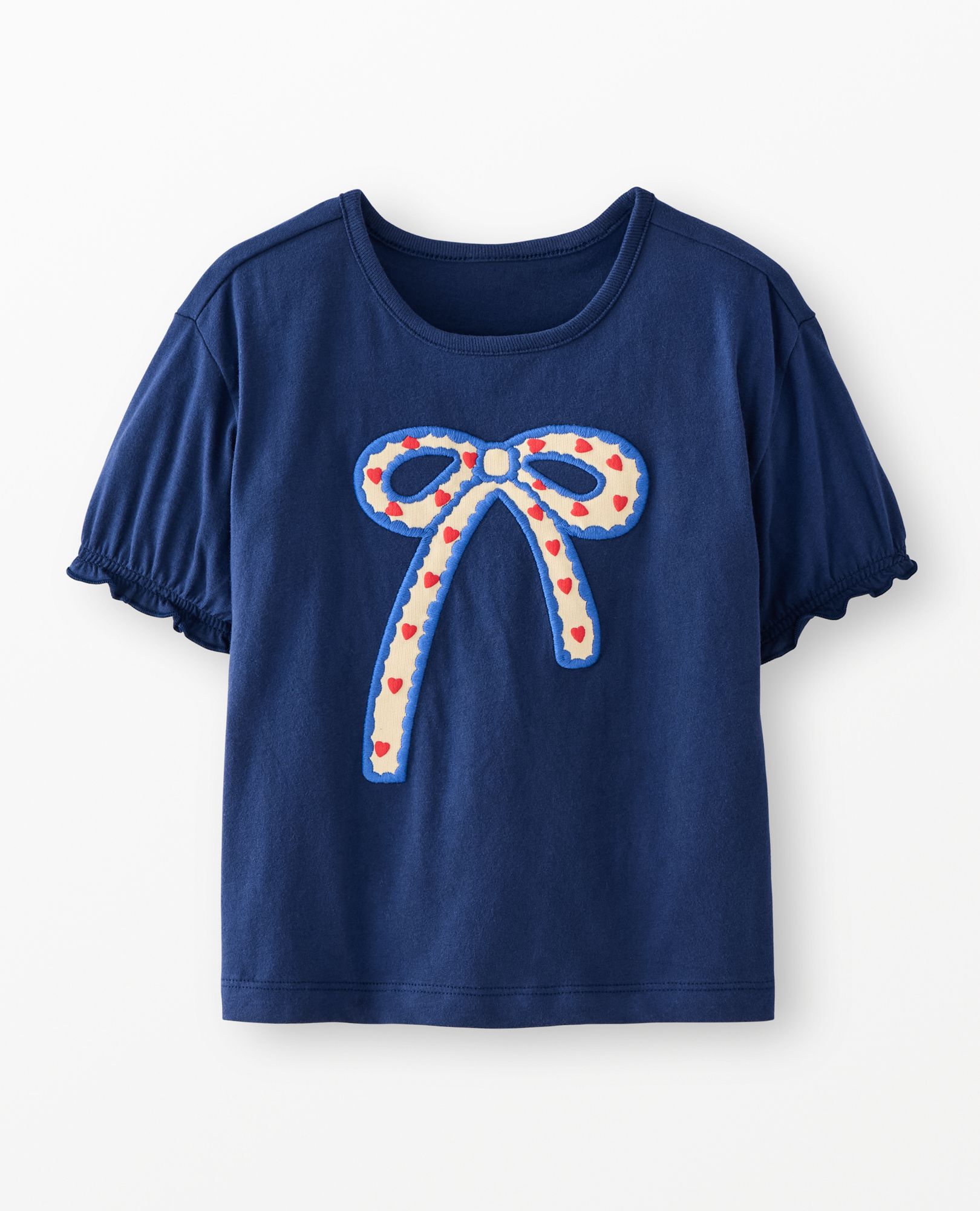 Puff Sleeve Graphic T-Shirt in Bow Crochet - main