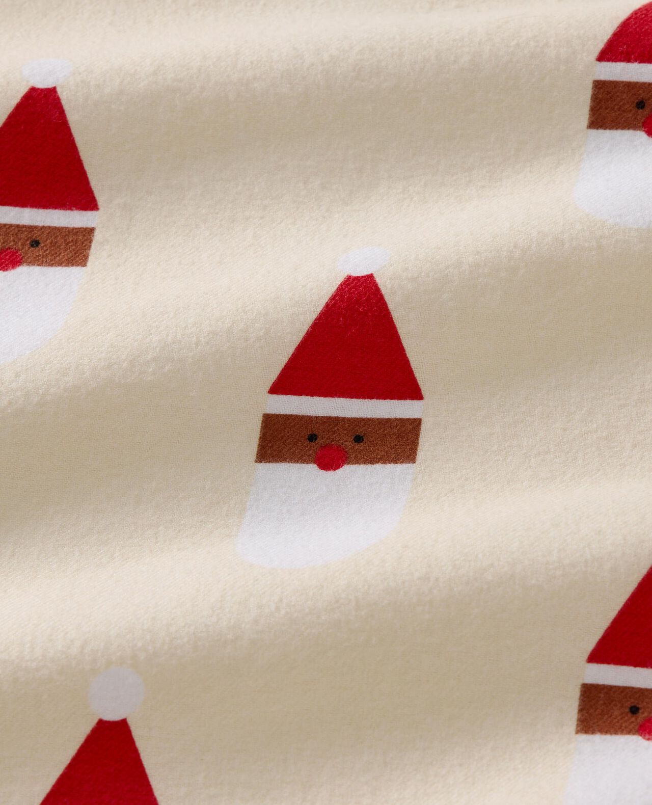 S W Holiday Flannel PJ Set in Scandi Santa on Almond Oil - main
