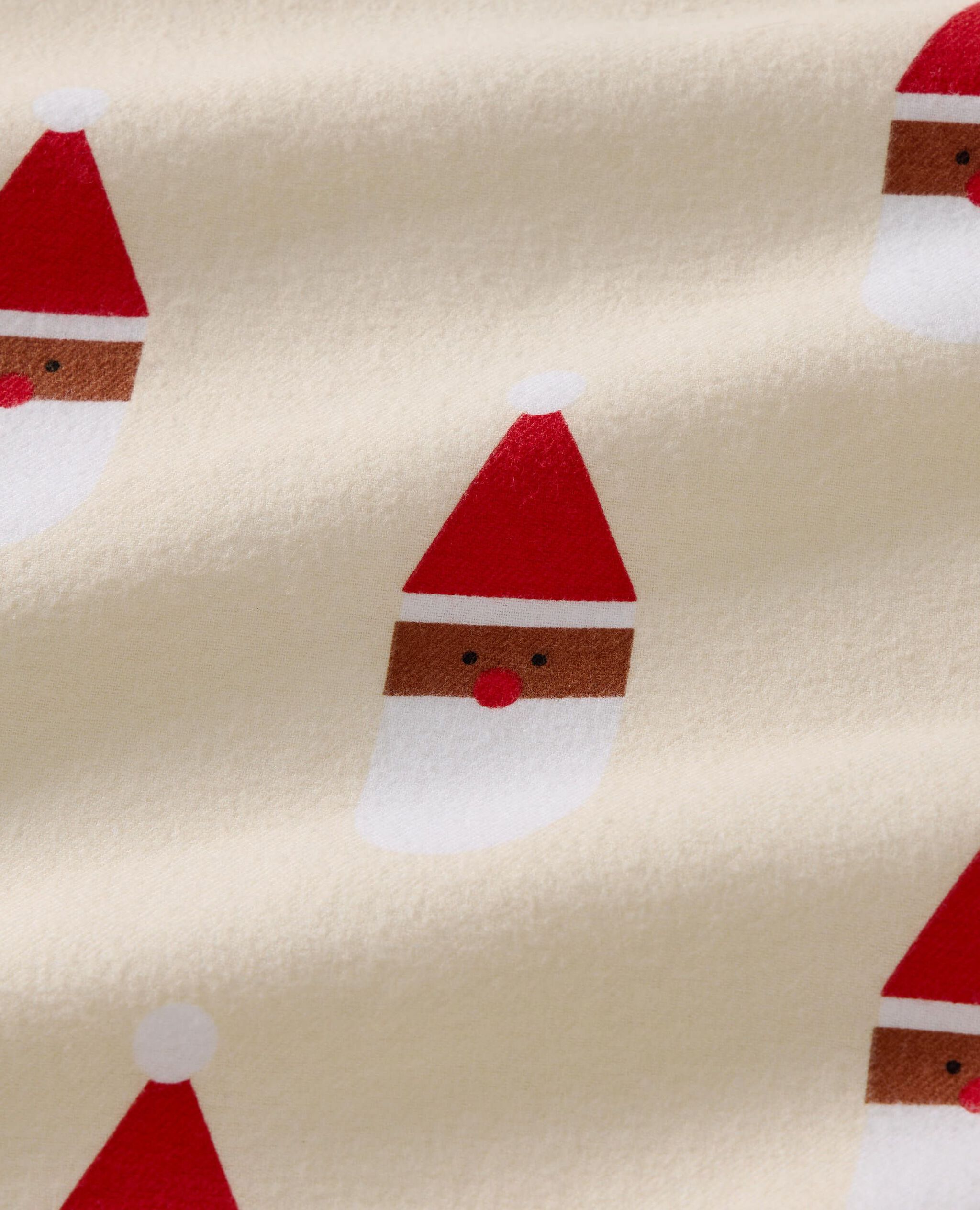 S W Holiday Flannel PJ Set in Scandi Santa on Almond Oil - main