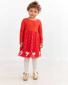 Embroidered Dress In Soft Tulle in Tangy Red - main