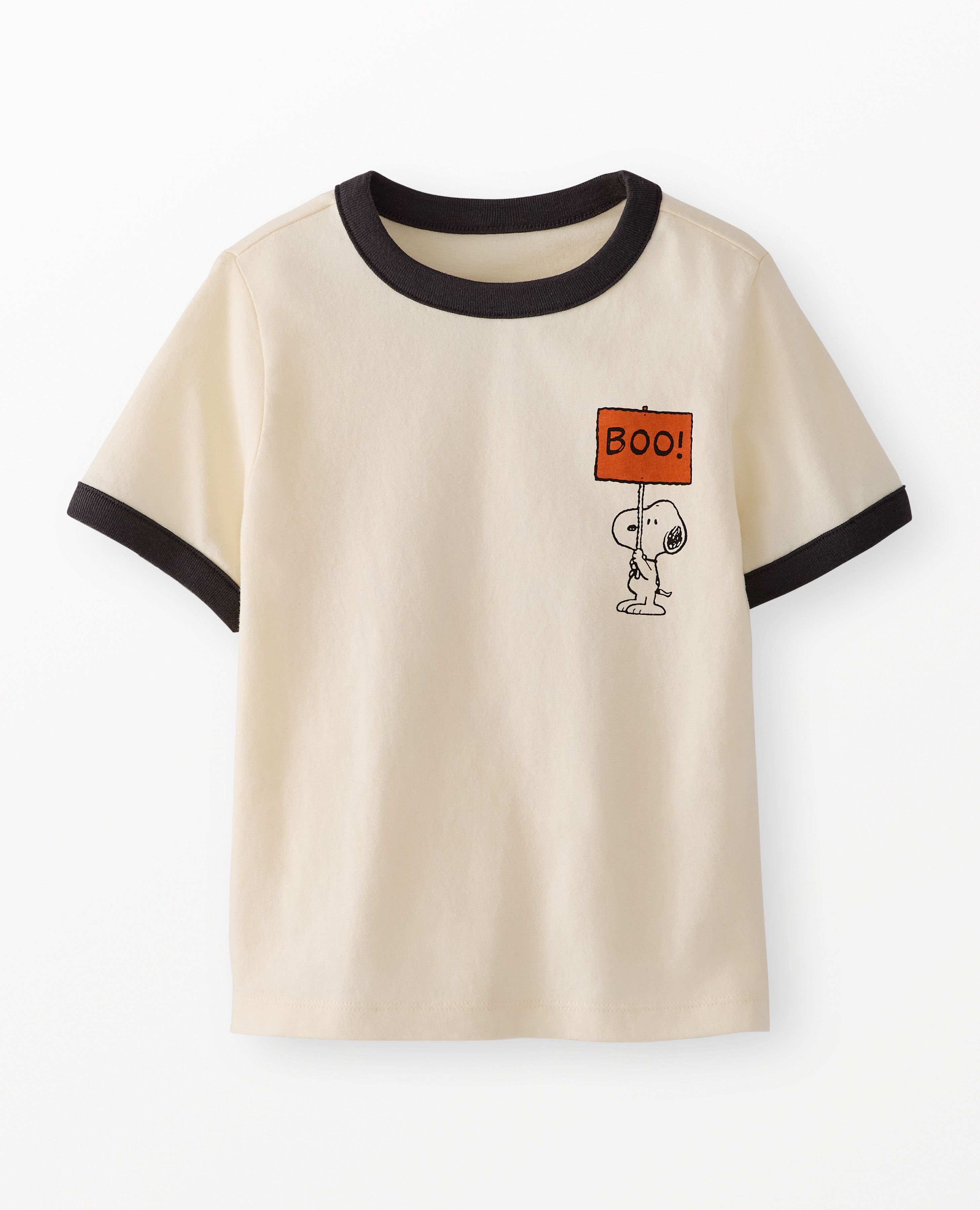 Peanuts Halloween Classic Fit Ringer T-Shirt in Snoopy Boo Graphic - main