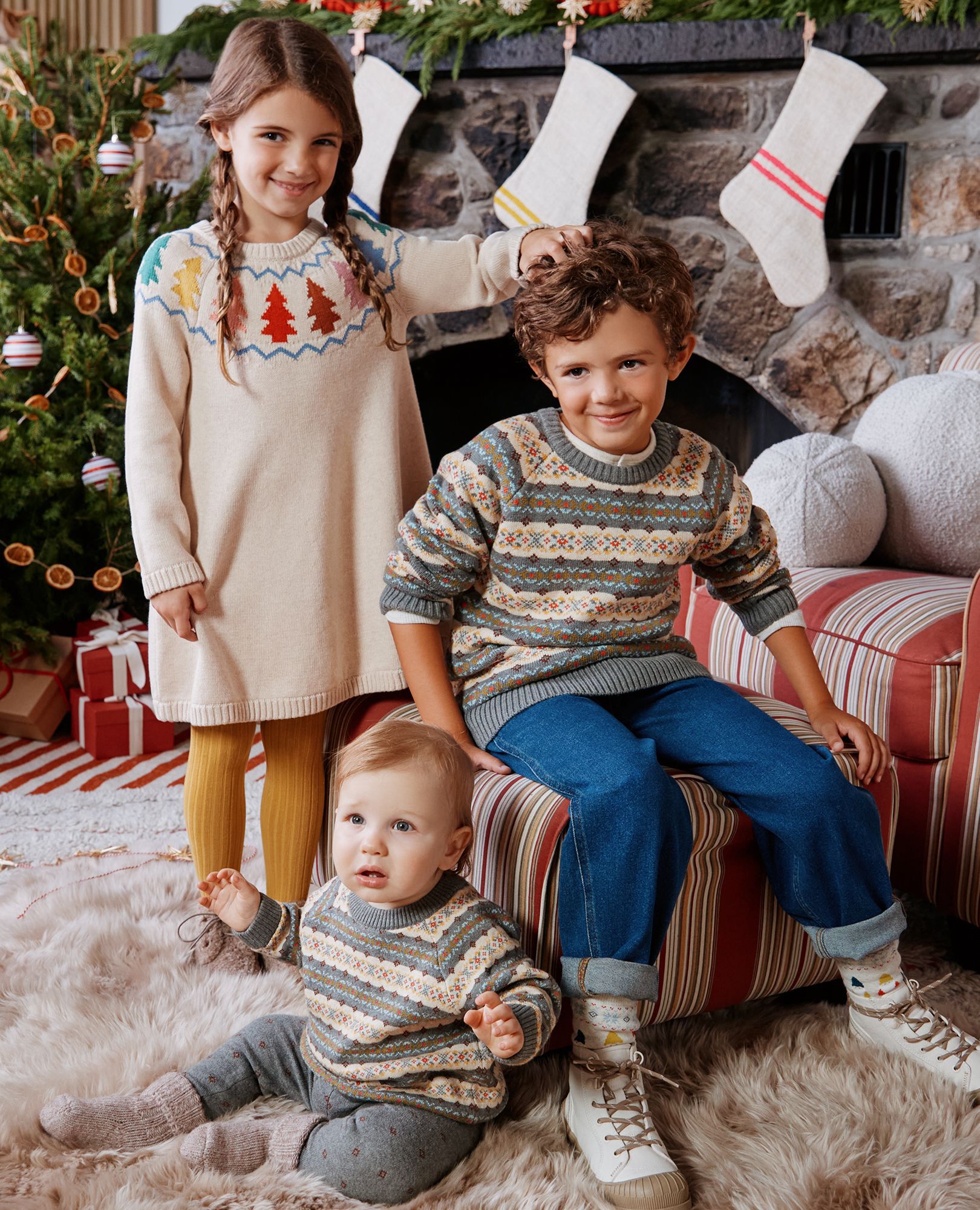 Baby Holiday Sweater Set in Holiday Fairisle - main