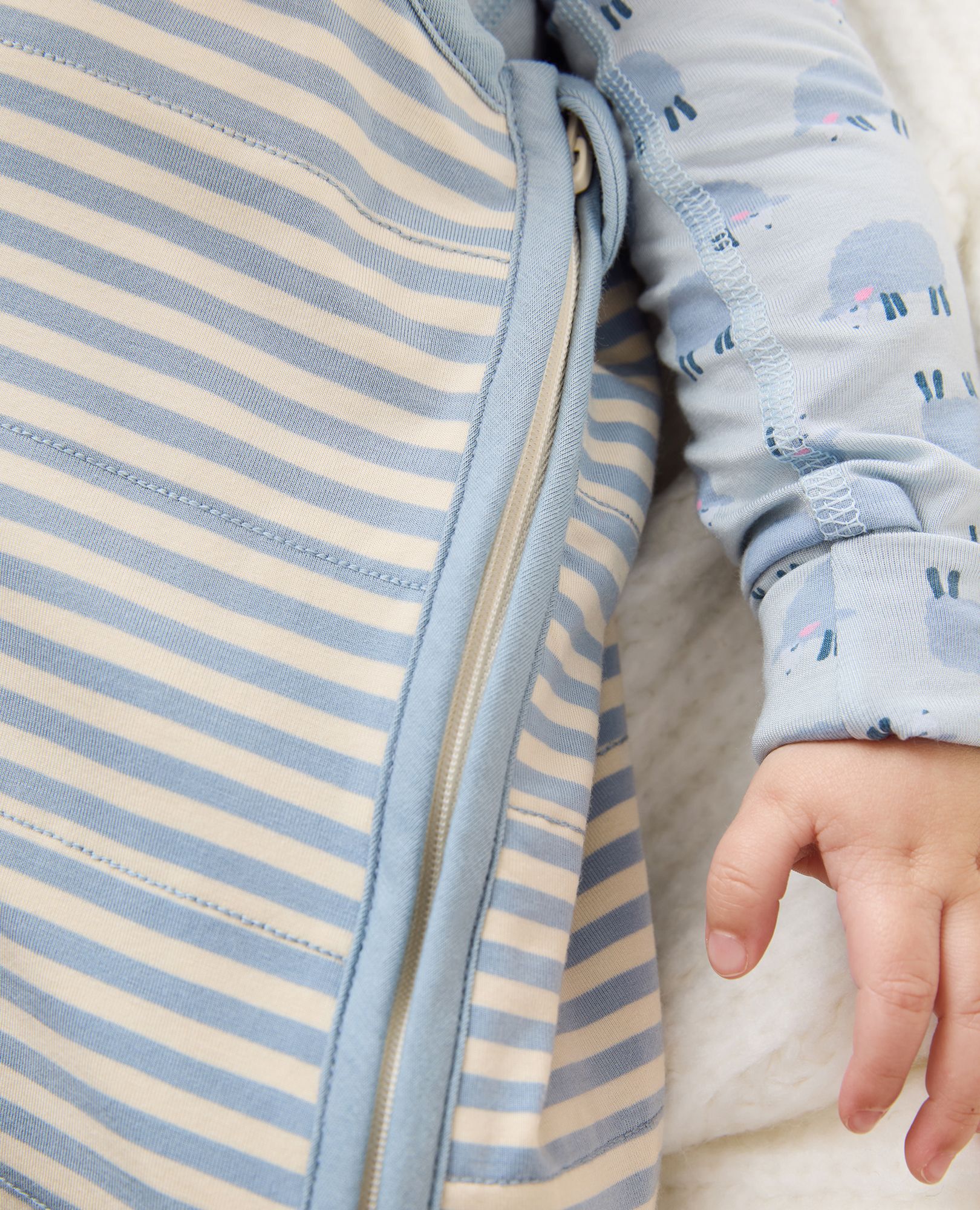 Baby Sleep Sack in HannaSoft™ (0.5 TOG) in Ecru/North Air - main