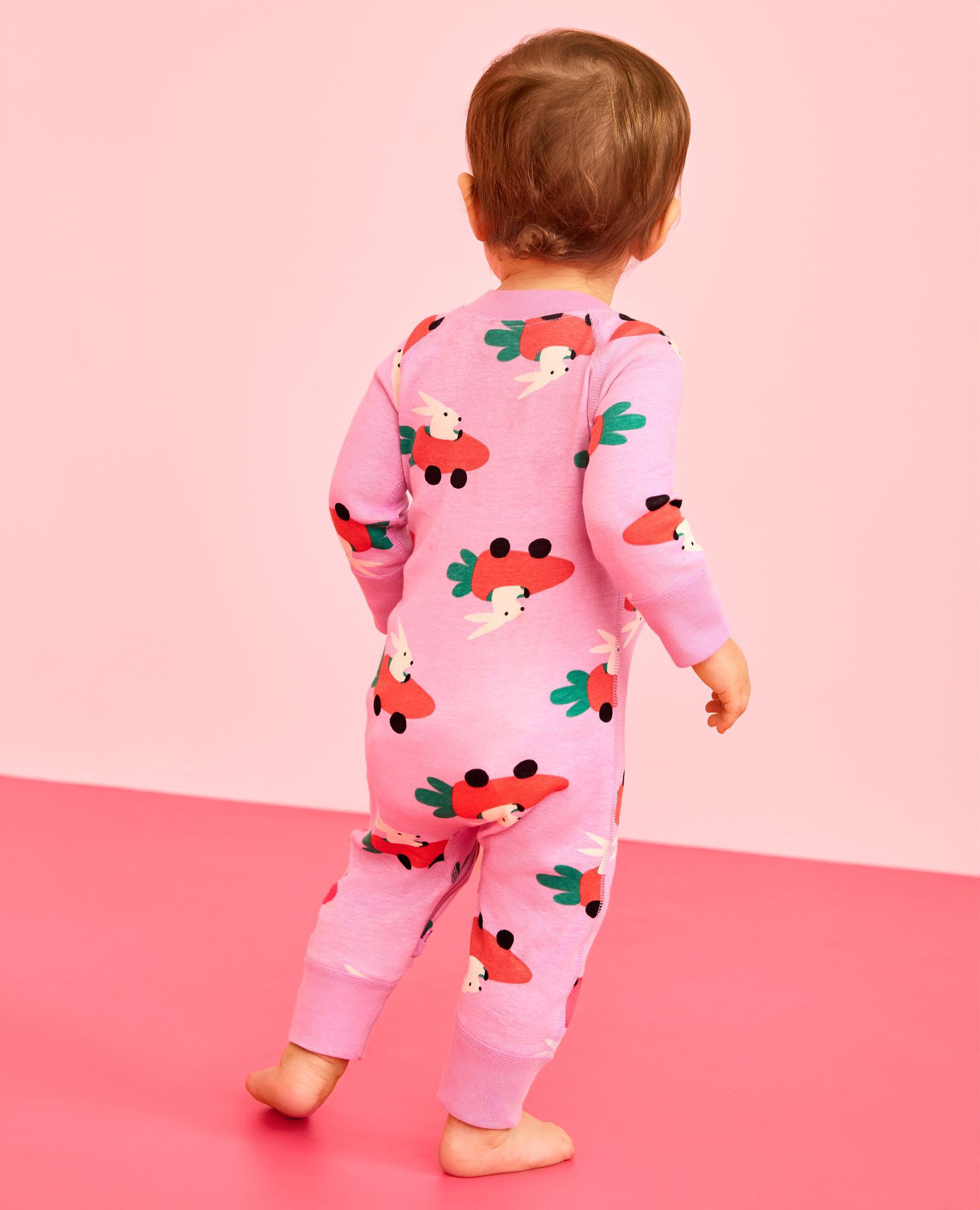 Easter HannaJams™ Sleeper in Carrot Cars on Pink - main