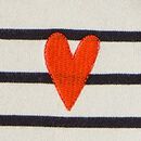 Striped Heart Long Sleeve T-Shirt in Happy Heart - swatch