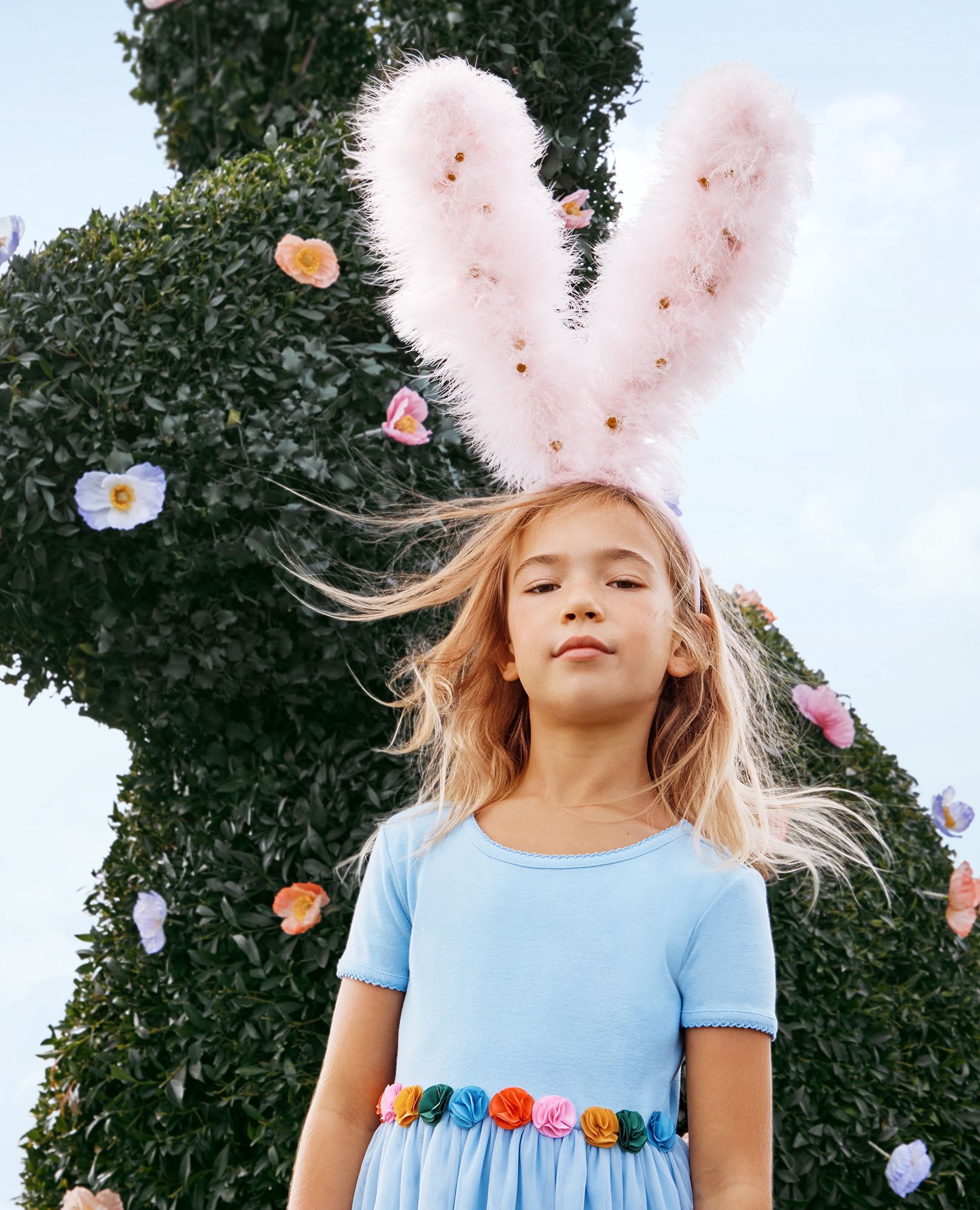 Tulle Flower Waist Dress in Blue Bell - main