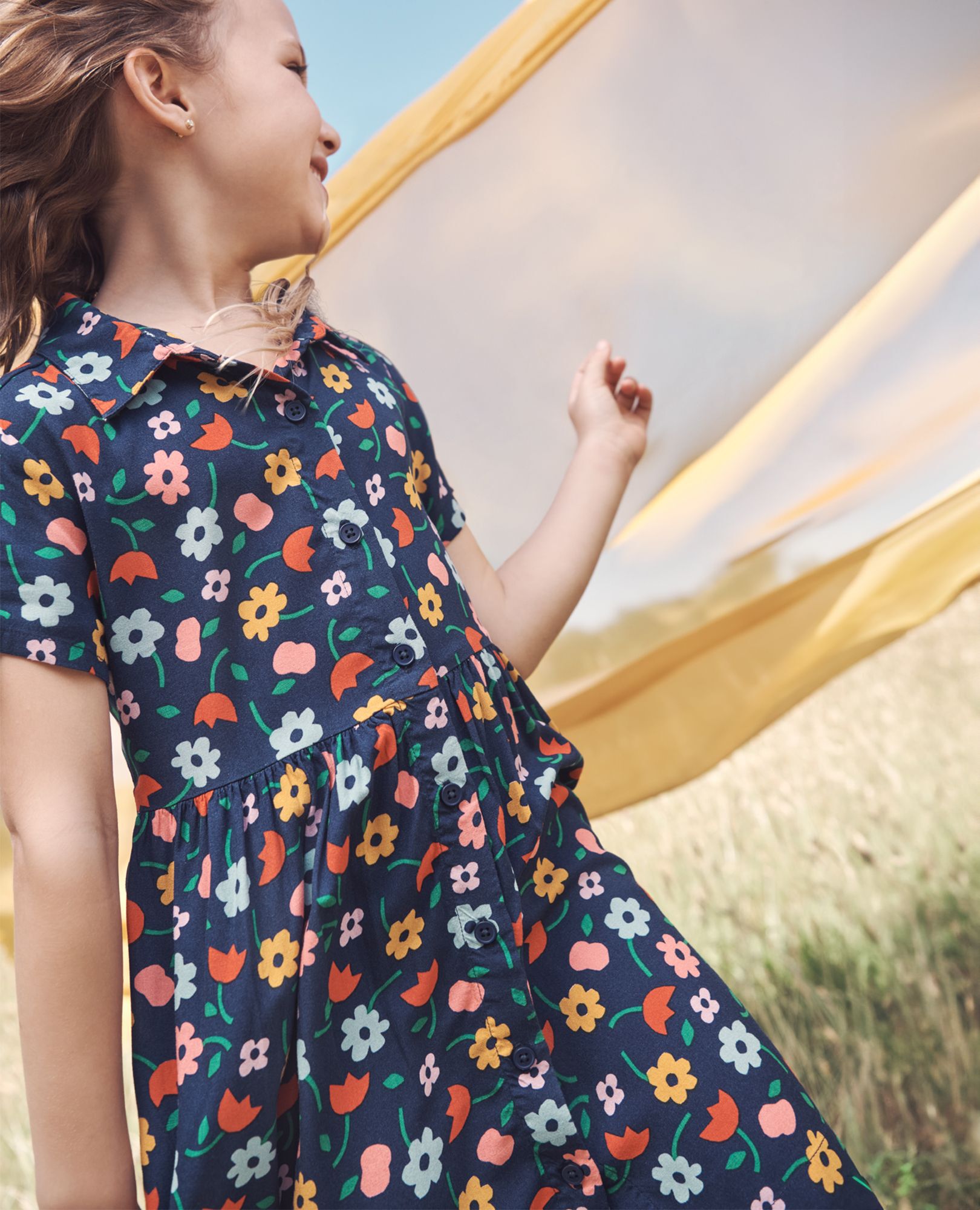 Short Sleeve Shirt Dress with Pockets