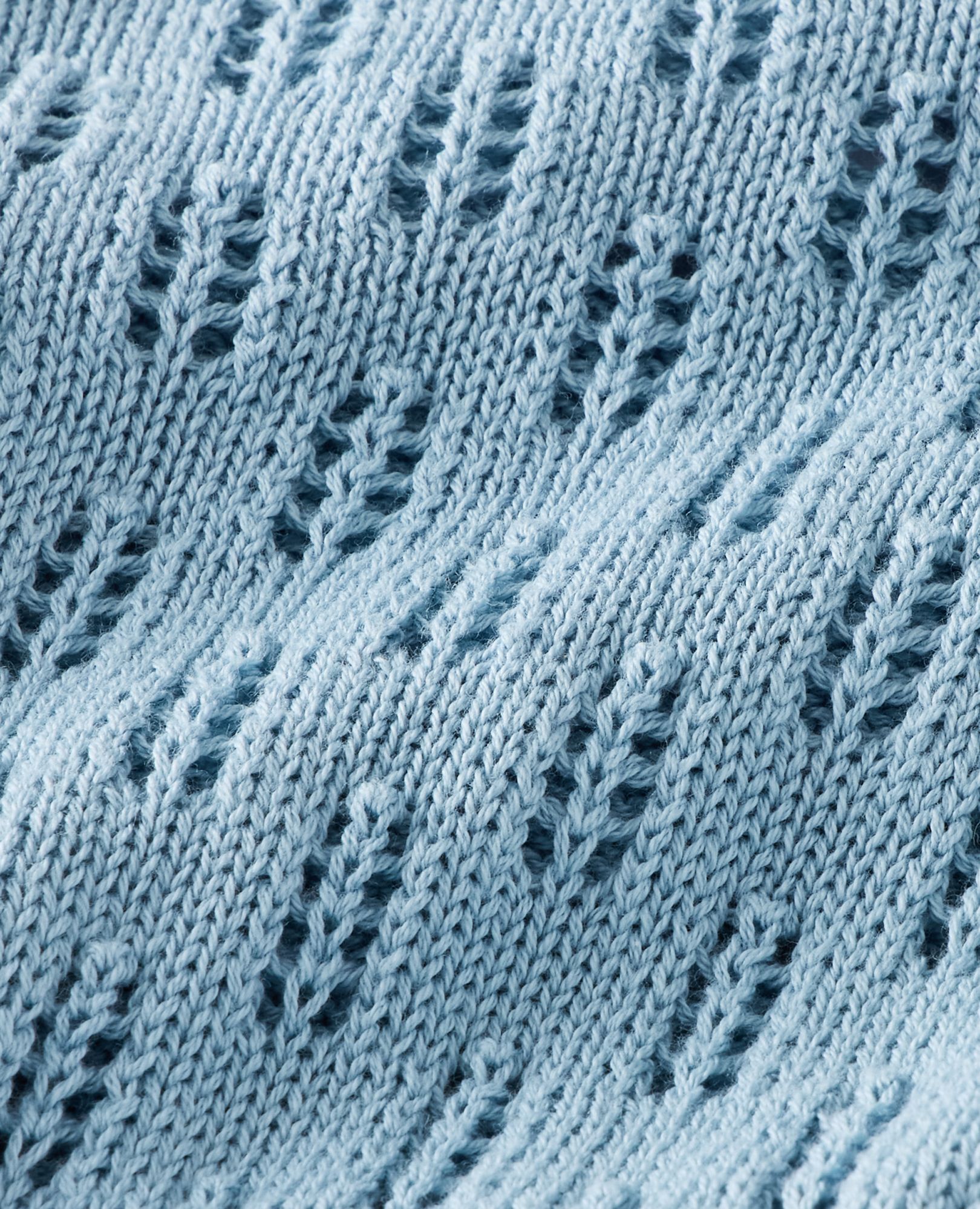 Pointelle Cardigan Sweater in Blue Bell - main