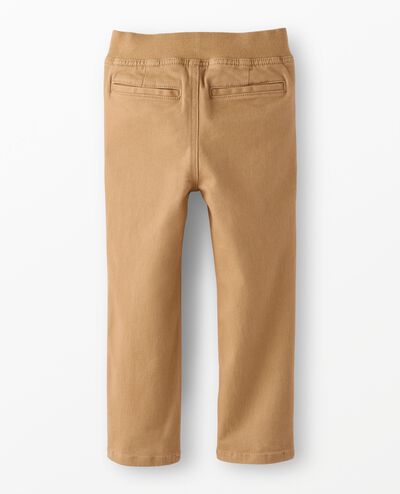 Slim Fit Twill Pull-On Pants in Warm Khaki - main