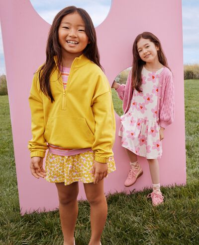 Oversized French Terry Quarter Zip Sweatshirt in Sulfur Yellow - main