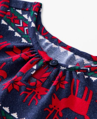 Kids Holiday Flannel Nightgown in Dear Deer on Navy - main