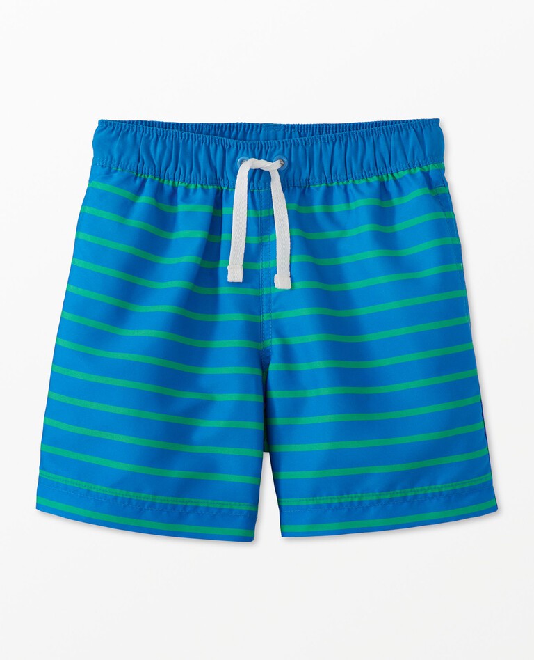 Striped Swim Trunks in Equator Blue/Minty Green - main