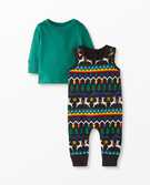 Baby Overall & Tee Set In Cotton Jersey in Very Merry - main