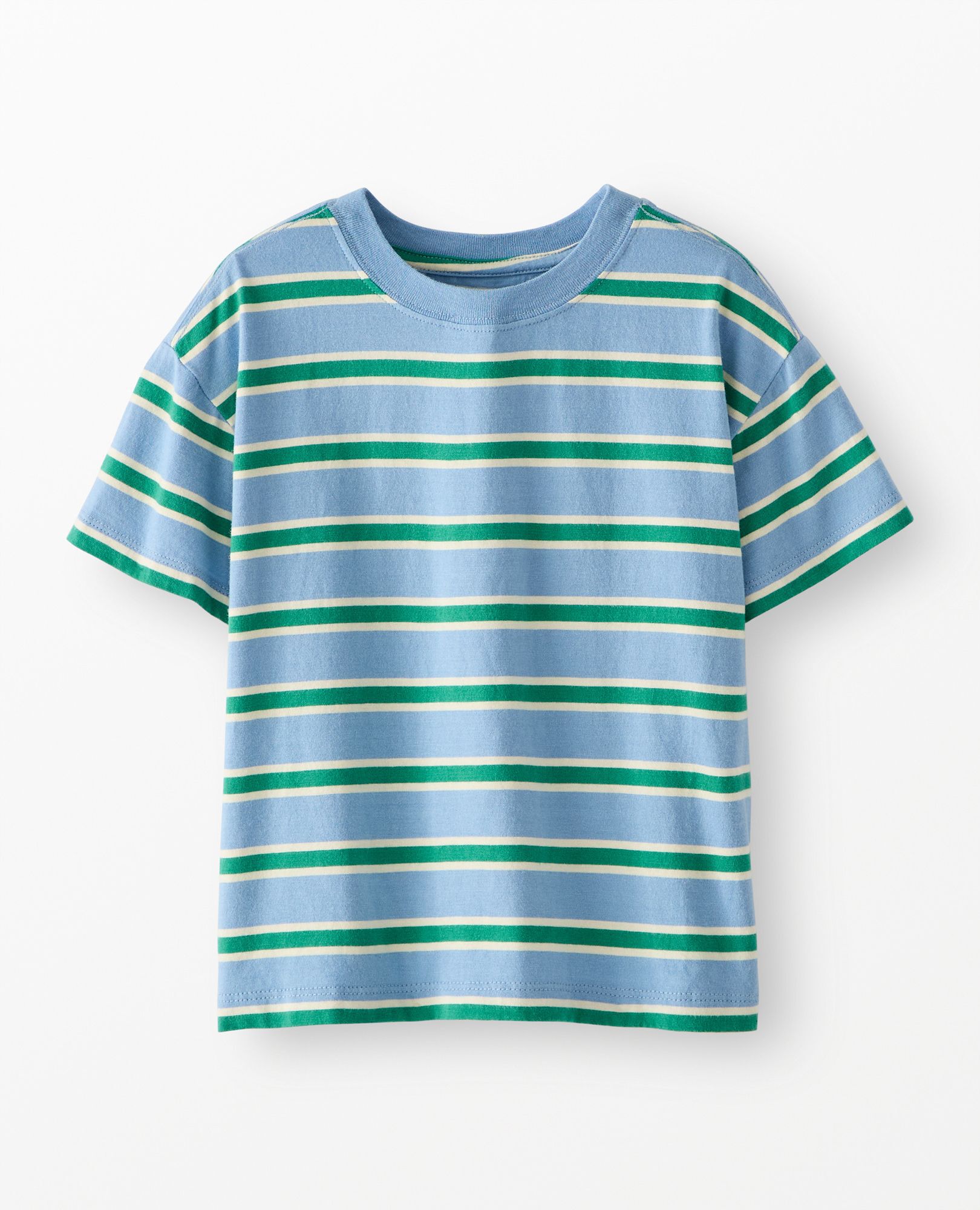Relaxed Fit Striped T-Shirt in Gumdrop Green/Forever Blue - main