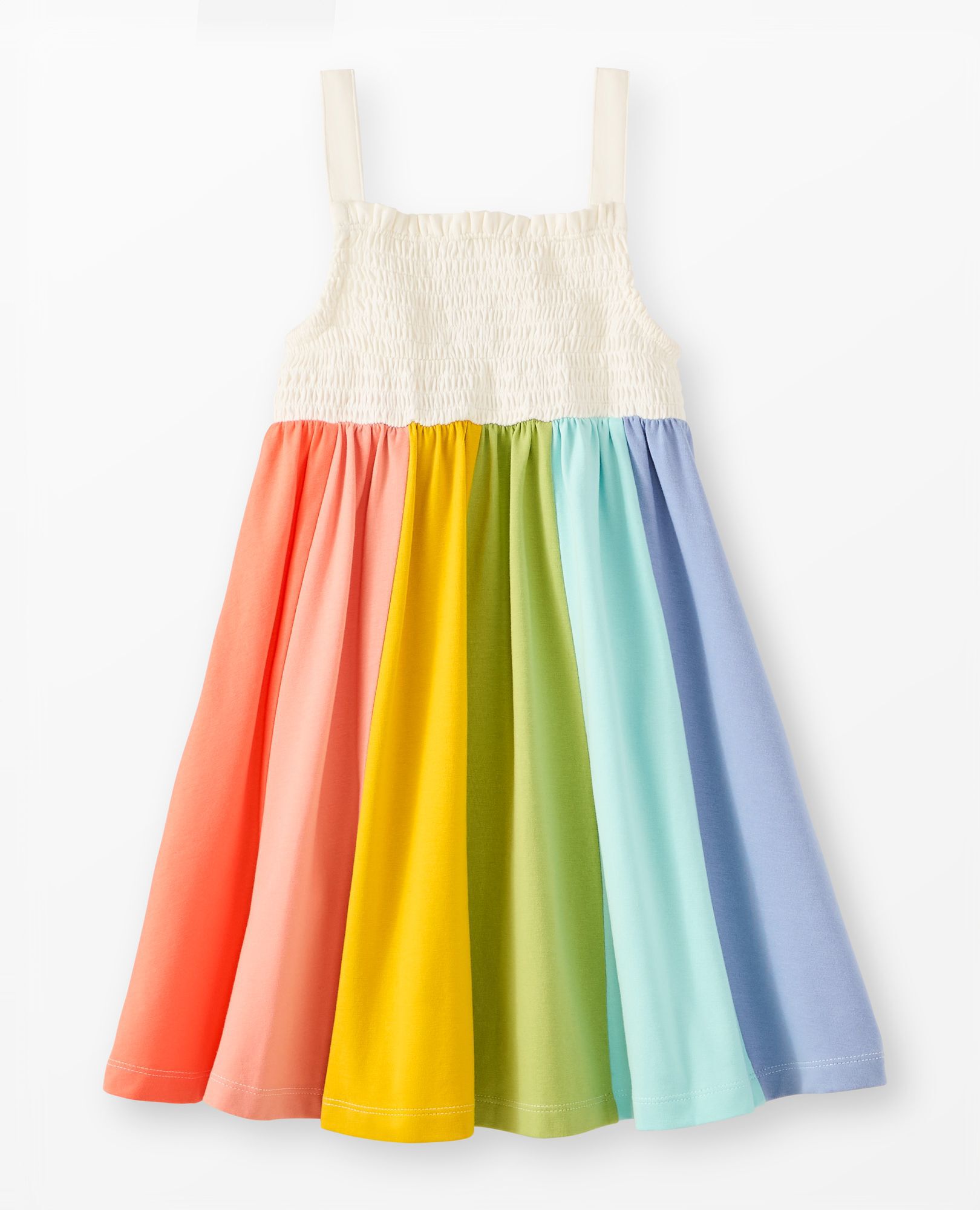 Sleeveless Smocked Rainbow Dress with Pockets in Rainbow - main