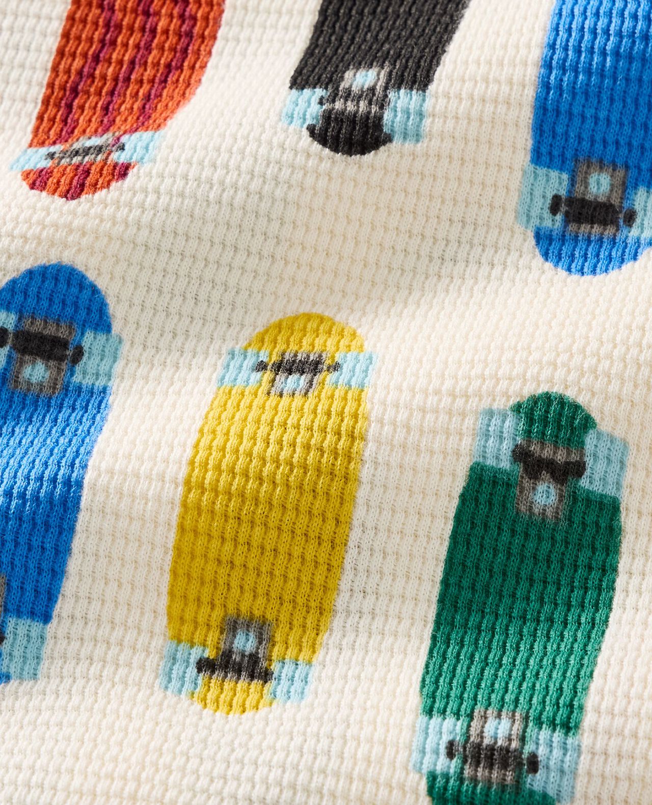 Waffle Crewneck in Skateboards on Ecru - main