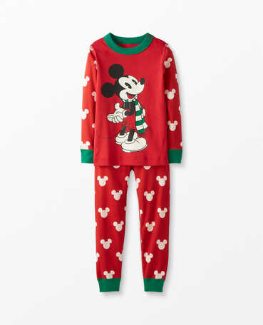 Disney Mickey Mouse Long John Pajamas In Organic Cotton
