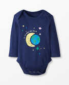 Baby Bodysuit In Organic Cotton in To The Moon - main