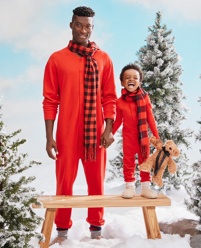 Holiday Waffle Quilted Stars Matching Family Pajamas in  - main